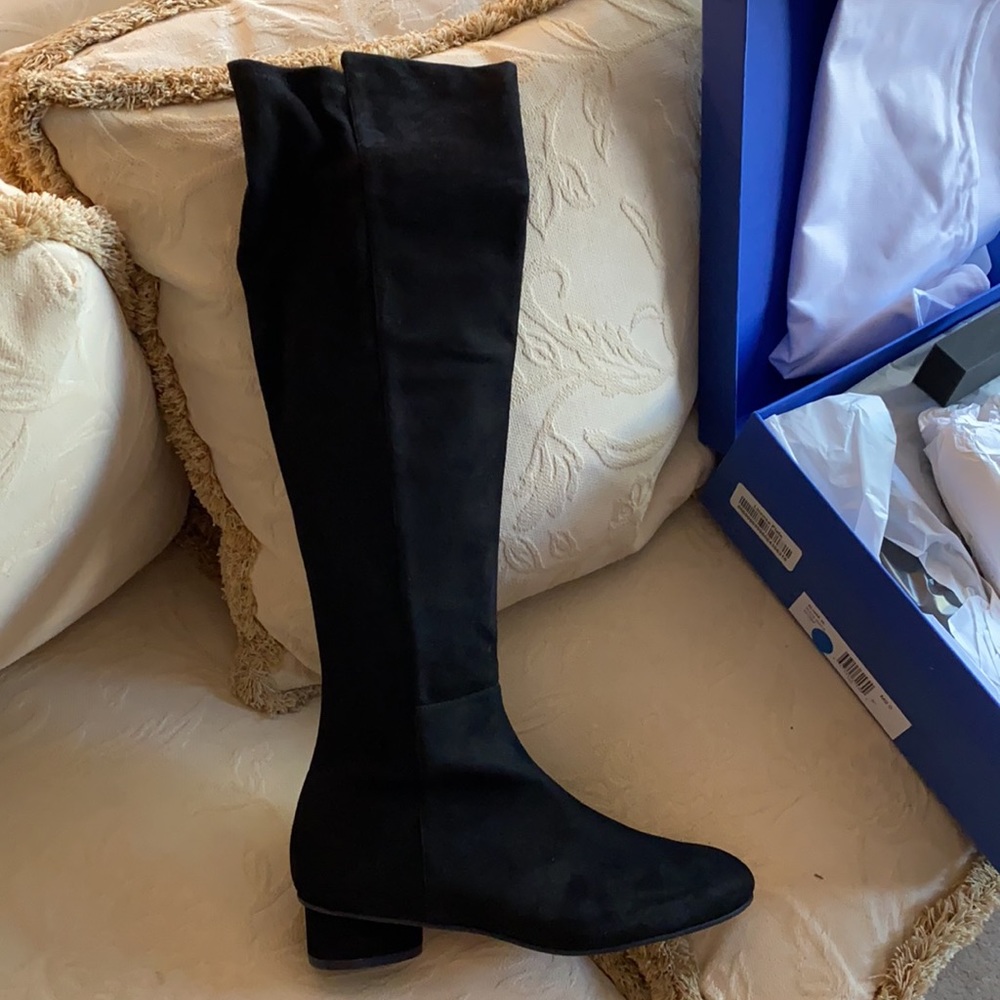 NIB Stuart Weitzman Eloise 30 Black Suede Boots Size 9 Medium